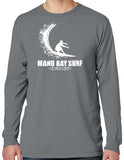 Manu Bay Surf Company WAVE Mens Cotton Long Sleeve Surfer Tee Shirt - Yoga Clothing for You