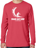 Manu Bay Surf Company WAVE Mens Cotton Long Sleeve Surfer Tee Shirt - Yoga Clothing for You