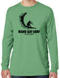 Manu Bay Surf Company WAVE Mens Cotton Long Sleeve Surfer Tee Shirt - Yoga Clothing for You