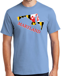 Maryland MD State Flag T-shirt - Regular, Big and Tall Sizes - Yoga Clothing for You