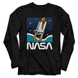 NASA Long Sleeve T-Shirt Shuttle in Space Black Tee