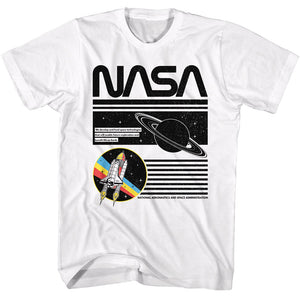 NASA Saturn White T-shirt