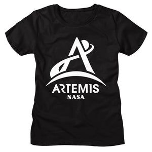 NASA Ladies T-Shirt White Artemis Logo Tee
