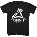 NASA White Artemis Logo Black Tall T-shirt