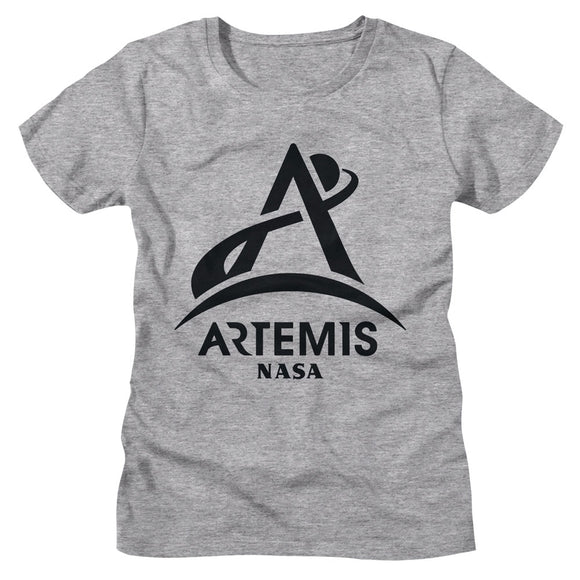 NASA Ladies T-Shirt Black Artemis Logo Tee