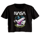 NASA Explore The Universe Ladies Black Crop Shirt