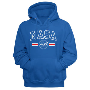 NASA Stripe Logo Royal Pullover Hoodie