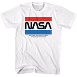 NASA Red White and Blue Stripes Logo White Tall T-shirt