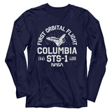 NASA Long Sleeve T-Shirt First Orbital Flight Navy Tee