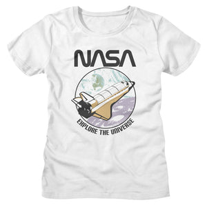 NASA Ladies T-Shirt Retro Explore The Universe Tee