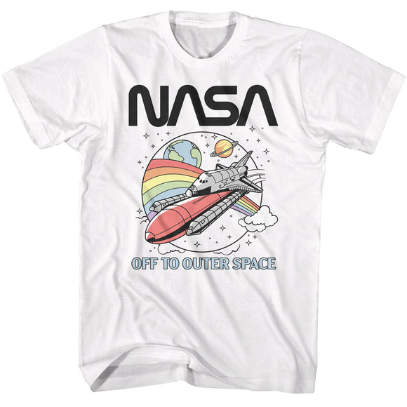 NASA Off to Outer Space White T-shirt