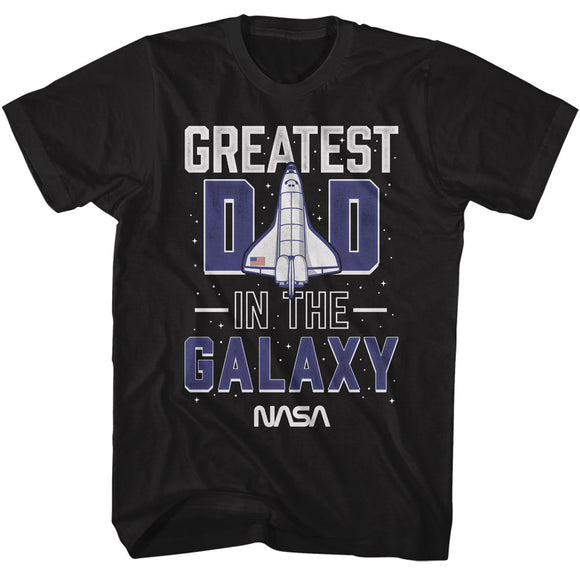 NASA Greatest Dad in the Galaxy Black T-shirt