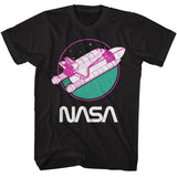 NASA Neon Orbiter Black T-shirt
