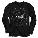 NASA Long Sleeve T-Shirt Constellations with Signs Black Tee