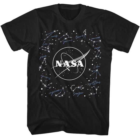 NASA Constellations with Signs Black T-shirt