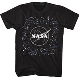 NASA Constellations with Signs Black Tall T-shirt