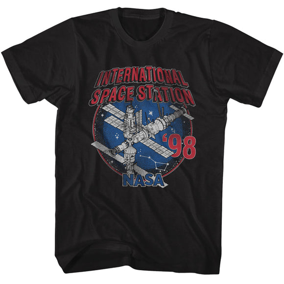 NASA International Space Station 1998 Black T-shirt