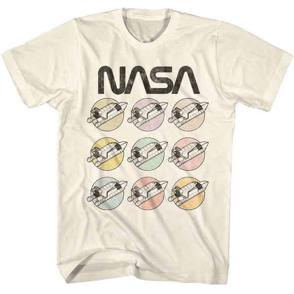 NASA Vintage Pastel Rockets Natural T-shirt