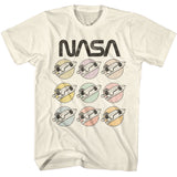NASA Vintage Pastel Rockets Natural T-shirt