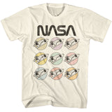 NASA Vintage Pastel Rockets Natural T-shirt