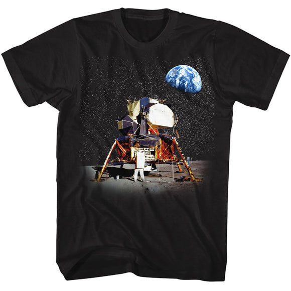 NASA Lunar Module Space Black T-shirt
