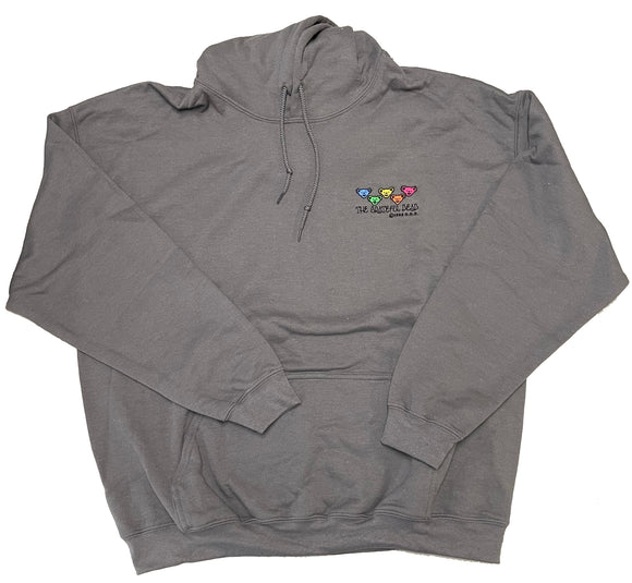 Grateful Dead Hoodie Embroidered Bears Chest Print Grey Hoodie - Yoga Clothing for You