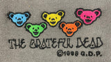 Grateful Dead Hoodie Embroidered Bears Chest Print Grey Hoodie - Yoga Clothing for You