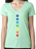 Ladies "Glowing Chakras" Lightweight V-neck Tee - Yoga Clothing for You
