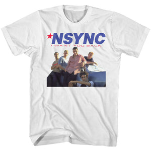 NSYNC Tall T-Shirt I Want You Back White Tee - Yoga Clothing for You