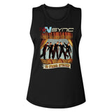 Nsync No Strings Attached Ladies Sleeveless Muscle Black Tank Top