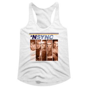 NSYNC Ladies Racerback Tanktop Debut Album Cover White Tank - Yoga Clothing for You