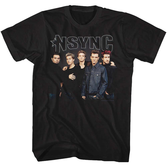 NSYNC T-Shirt Group Shot Black Tee - Yoga Clothing for You