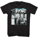 Nsync Black and White Portraits Black T-shirt