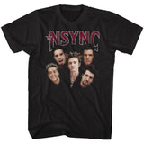 Nsync Group Head Shots Black T-shirt