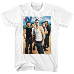 Nsync Group Portrait White Tall T-shirt