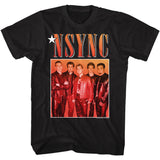Nsync Gradient Group Photo Black Tall T-shirt