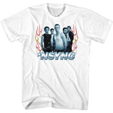 Nsync Group with Flames White Tall T-shirt