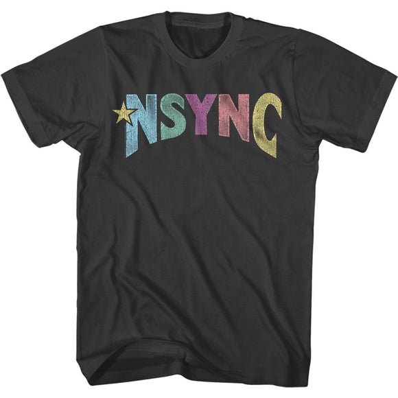 Nsync Distressed Multi Color Logo Smoke T-shirt