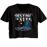 Nsync Greatest Hits Ladies Black Crop Shirt
