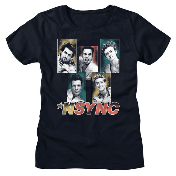 Nsync Ladies T-Shirt Band Members Collage Tee