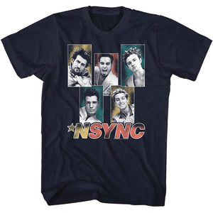 Nsync Band Members Collage Navy Tall T-shirt