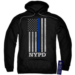 NYPD Hoodie Thin Blue Line American Flag Black Hoody - Yoga Clothing for You