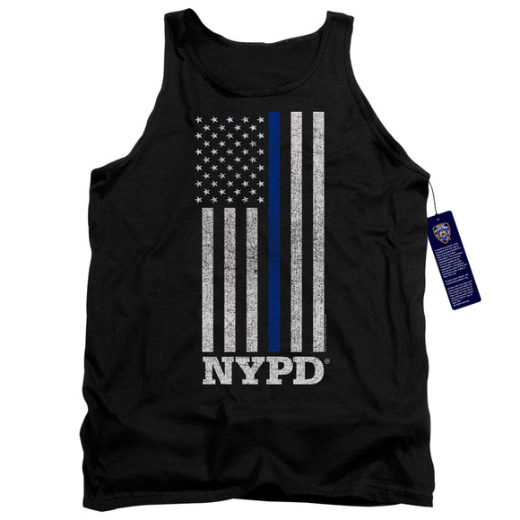 NYPD Tanktop Thin Blue Line American Flag Black Tank - Yoga Clothing for You
