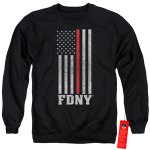 FDNY Sweatshirt Thin Red Line American Flag Black Pullover - Yoga Clothing for You