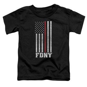 FDNY Toddler T-Shirt Thin Red Line American Flag Black Tee - Yoga Clothing for You