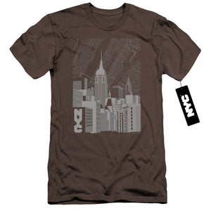 NYC Premium Canvas T-Shirt Manhattan Monochrome Buildings Charcoal Tee - Yoga Clothing for You