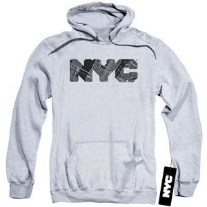 NYC Hoodie Text Map Fill Heather Hoody - Yoga Clothing for You