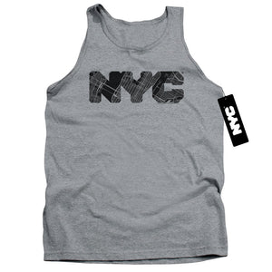 NYC Tanktop Text Map Fill Heather Tank - Yoga Clothing for You
