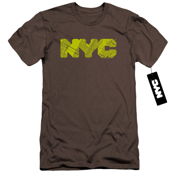 NYC Premium Canvas T-Shirt Text Lime Map Fill Charcoal Tee - Yoga Clothing for You