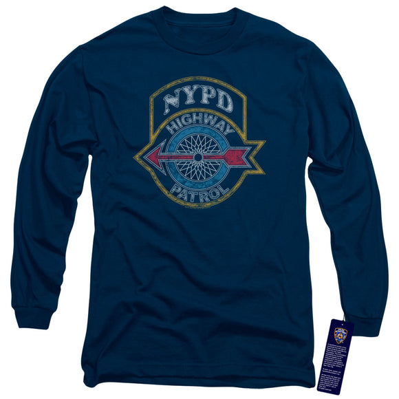 NYPD Long Sleeve T-Shirt Highway Patrol Navy Tee - Yoga Clothing for You
